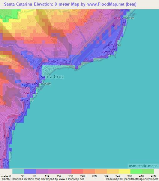 Santa Catarina,Portugal Elevation Map