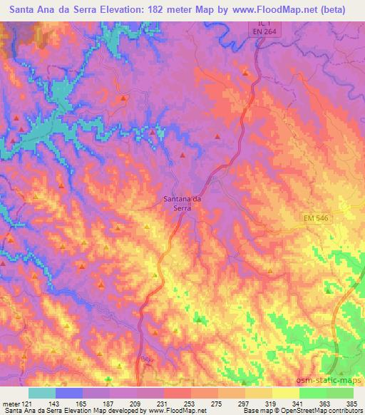 Santa Ana da Serra,Portugal Elevation Map