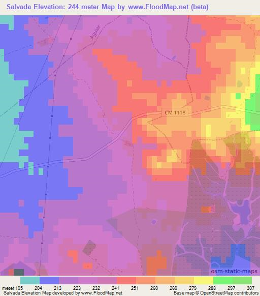 Salvada,Portugal Elevation Map