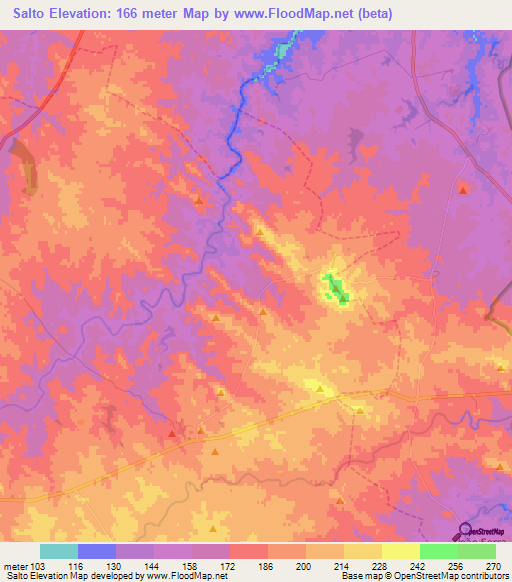 Salto,Portugal Elevation Map