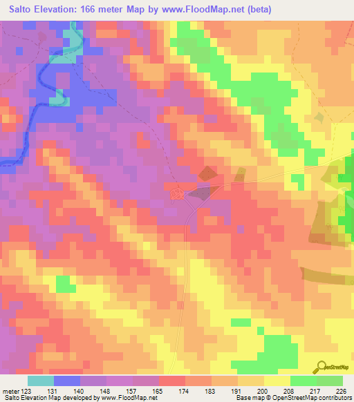 Salto,Portugal Elevation Map