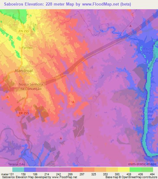 Saboeiros,Portugal Elevation Map