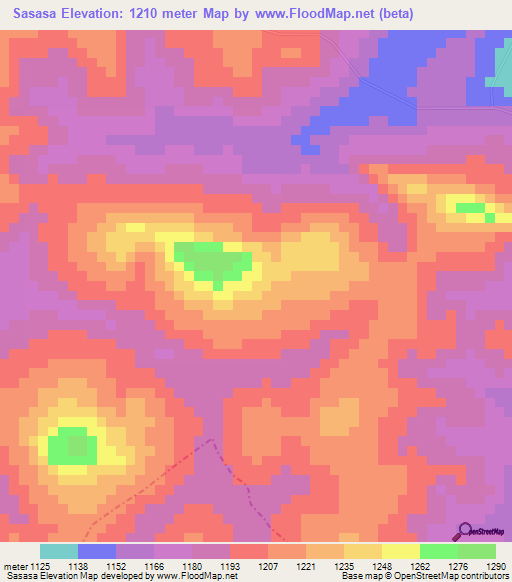 Sasasa,Uganda Elevation Map