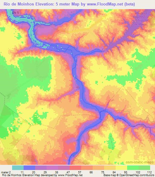 Rio de Moinhos,Portugal Elevation Map