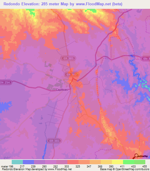 Redondo,Portugal Elevation Map