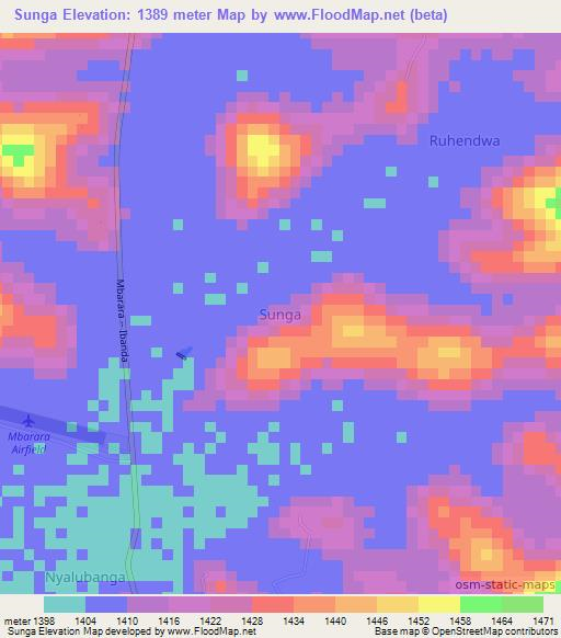 Sunga,Uganda Elevation Map