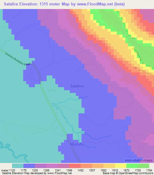 Salalira,Uganda Elevation Map