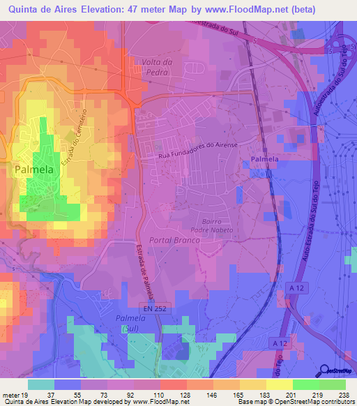 Quinta de Aires,Portugal Elevation Map