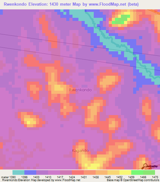 Rwenkondo,Uganda Elevation Map
