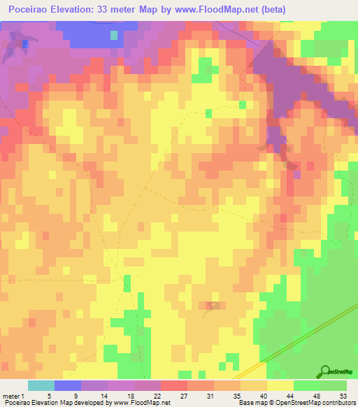 Poceirao,Portugal Elevation Map