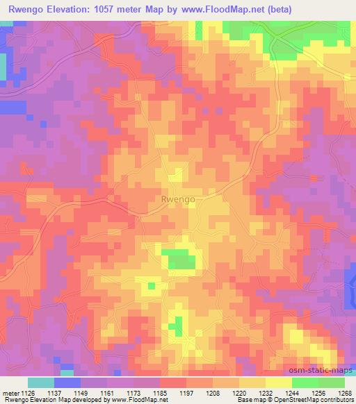 Rwengo,Uganda Elevation Map