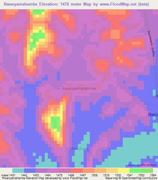 Rwanyamahembe,Uganda Elevation Map