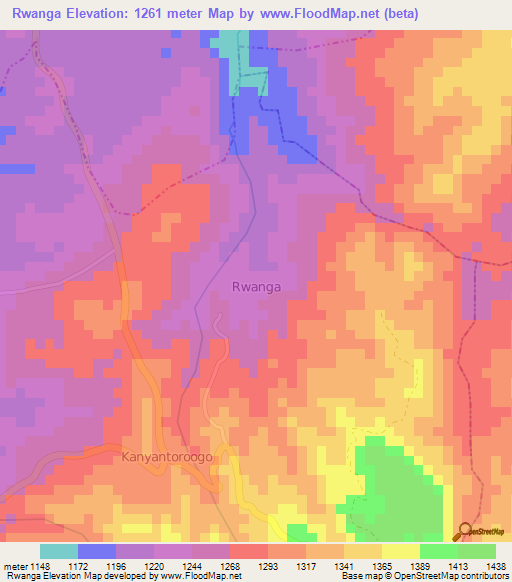 Rwanga,Uganda Elevation Map