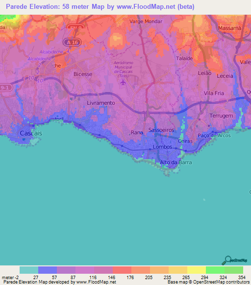 Parede,Portugal Elevation Map