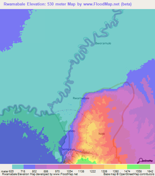 Rwamabale,Uganda Elevation Map
