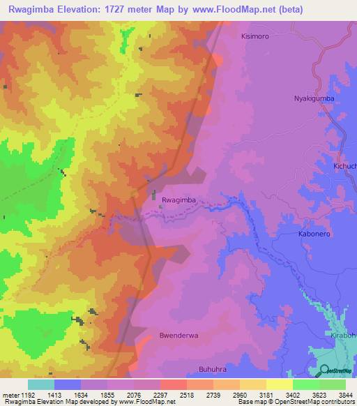 Rwagimba,Uganda Elevation Map