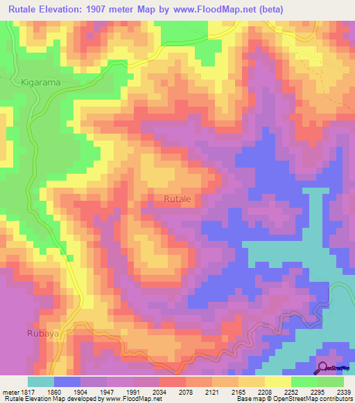 Rutale,Uganda Elevation Map