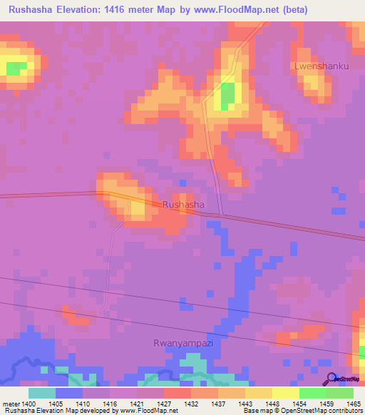 Rushasha,Uganda Elevation Map