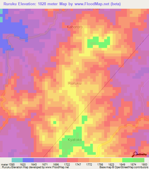 Ruruku,Uganda Elevation Map