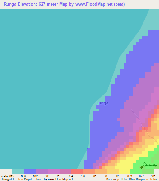 Runga,Uganda Elevation Map
