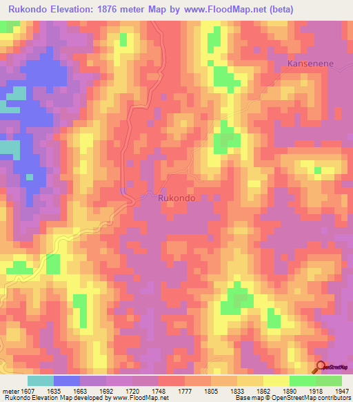 Rukondo,Uganda Elevation Map