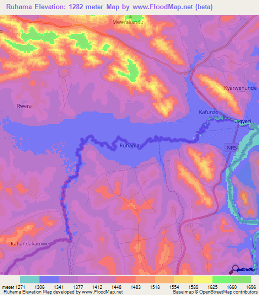 Ruhama,Uganda Elevation Map