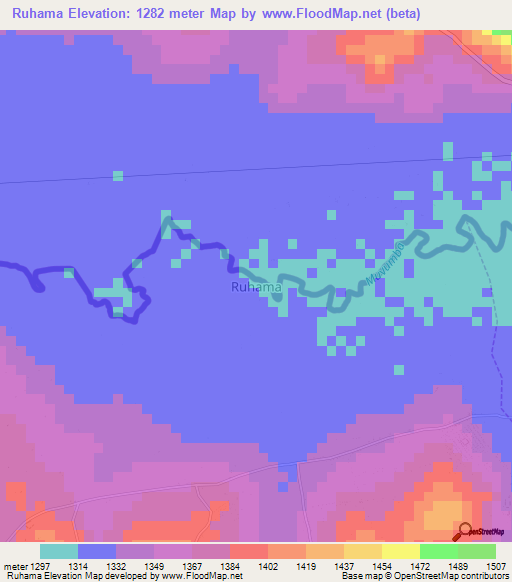 Ruhama,Uganda Elevation Map