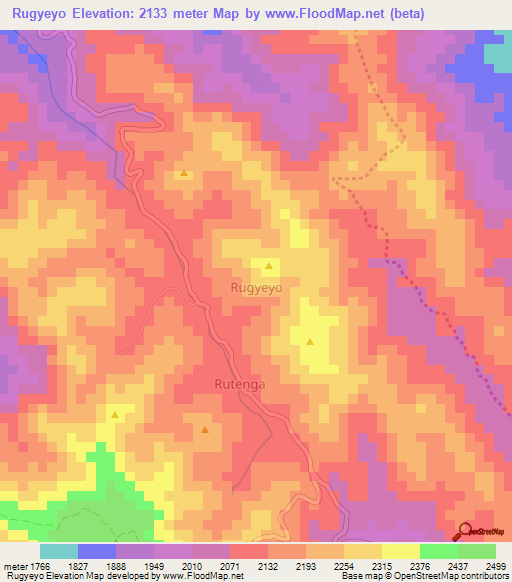 Rugyeyo,Uganda Elevation Map