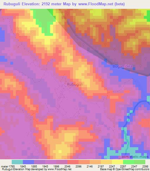 Rubuguli,Uganda Elevation Map