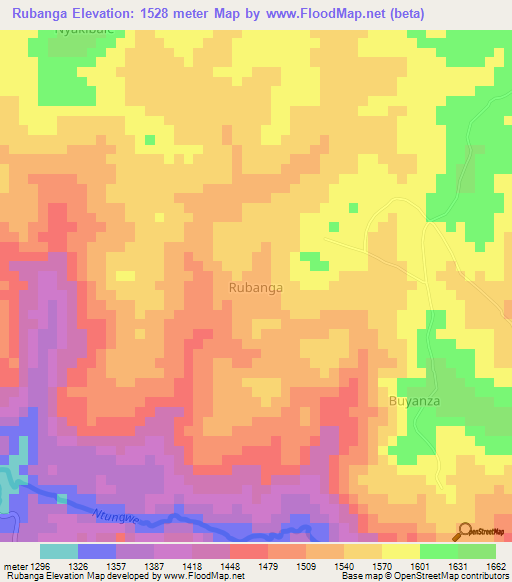 Rubanga,Uganda Elevation Map