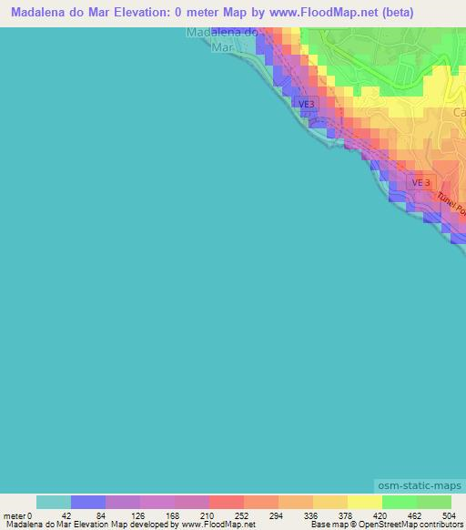 Madalena do Mar,Portugal Elevation Map