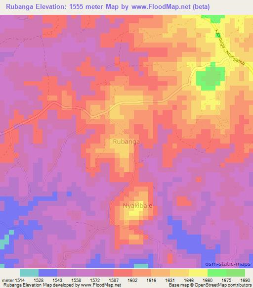 Rubanga,Uganda Elevation Map
