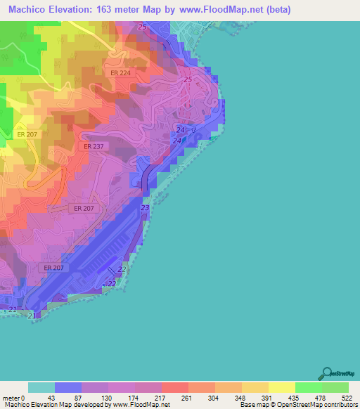 Machico,Portugal Elevation Map
