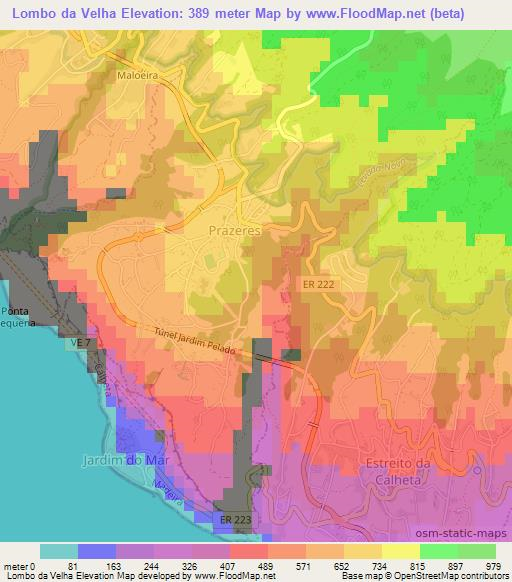 Lombo da Velha,Portugal Elevation Map