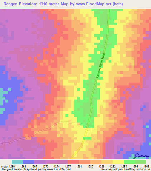 Rengen,Uganda Elevation Map