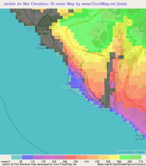 Jardim do Mar,Portugal Elevation Map