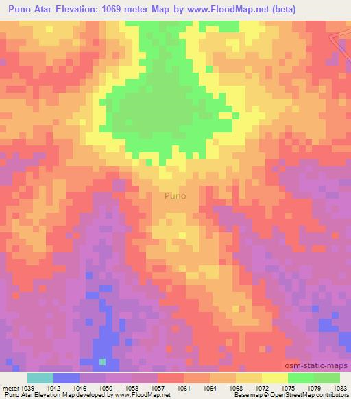 Puno Atar,Uganda Elevation Map