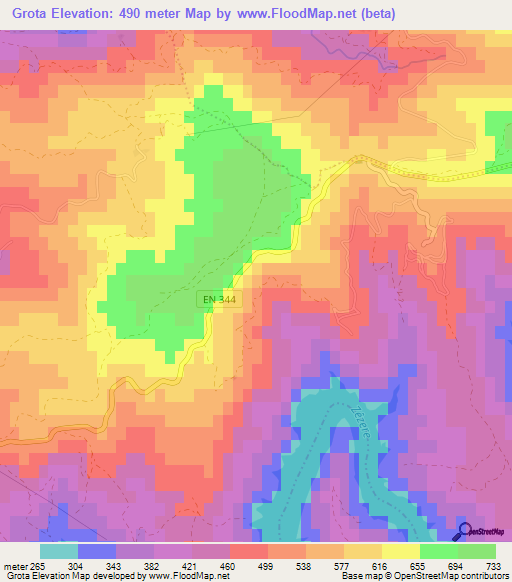 Grota,Portugal Elevation Map
