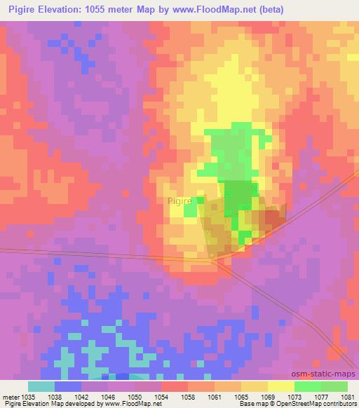 Pigire,Uganda Elevation Map