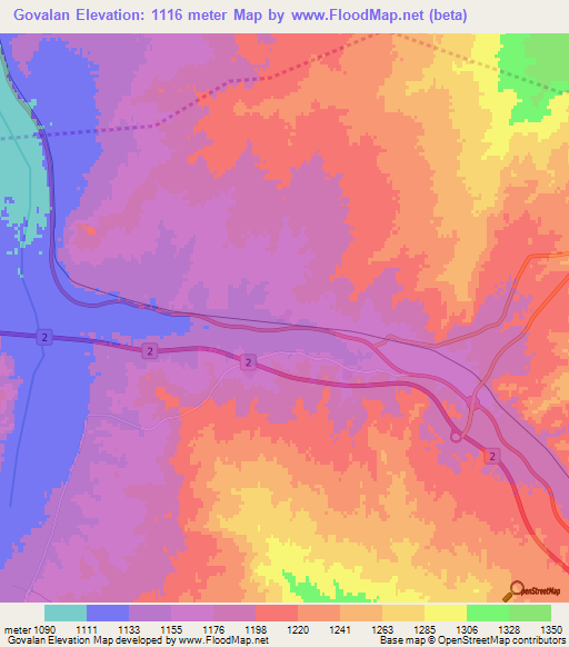 Govalan,Iran Elevation Map