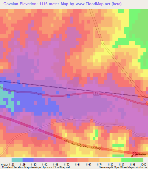 Govalan,Iran Elevation Map