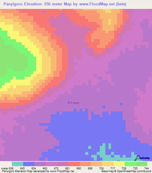 Panyigoro,Uganda Elevation Map
