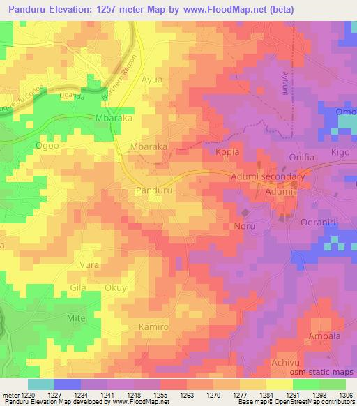 Panduru,Uganda Elevation Map