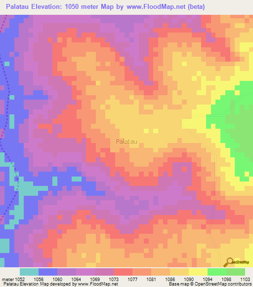 Palatau,Uganda Elevation Map