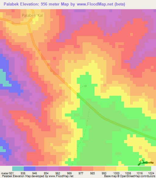 Palabek,Uganda Elevation Map