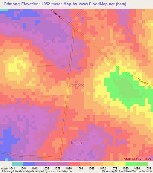 Otimong,Uganda Elevation Map
