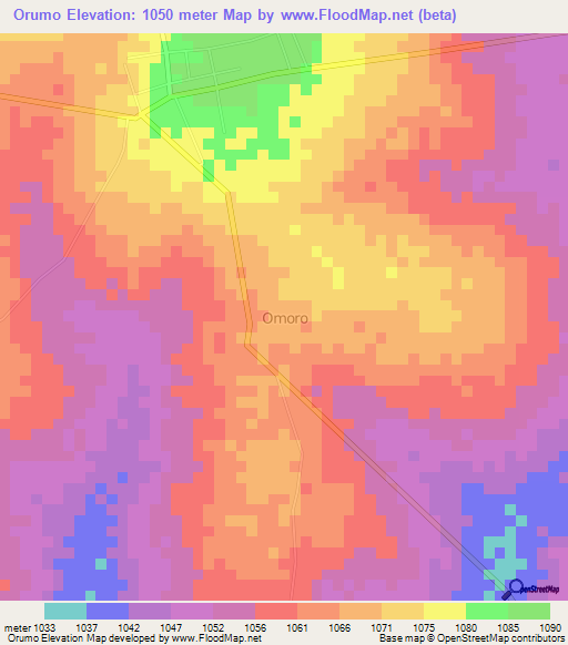 Orumo,Uganda Elevation Map