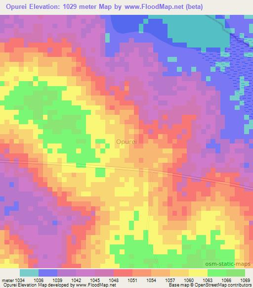 Opurei,Uganda Elevation Map
