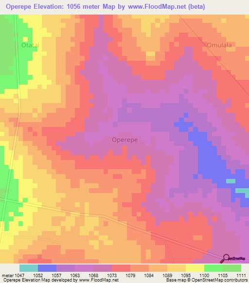 Operepe,Uganda Elevation Map