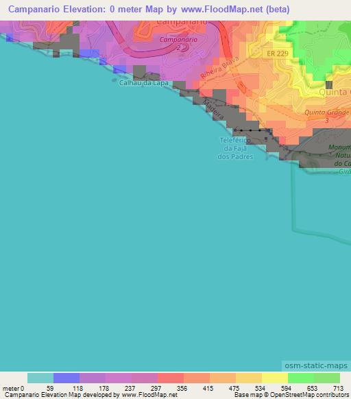 Campanario,Portugal Elevation Map